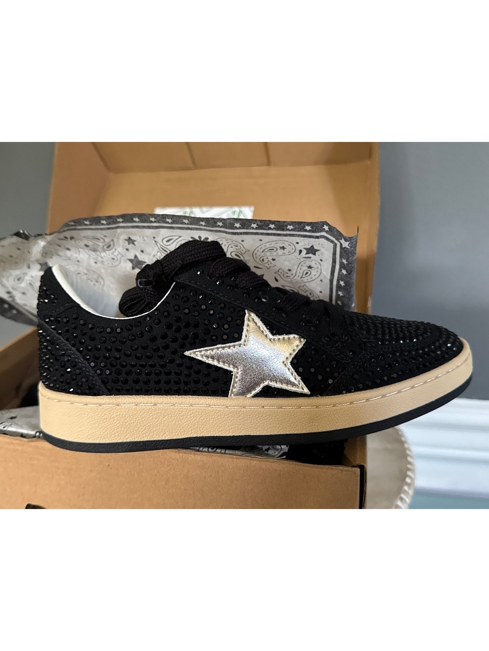 Vintage Havana Kids Bravo black rhinestone star sneakers